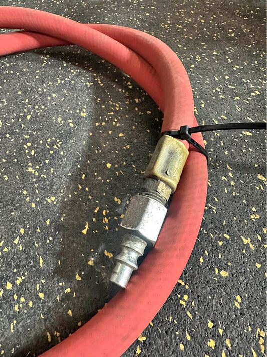 5 Foot Rubber Air Hose with 2 Male Ends for Pneumatic Tools