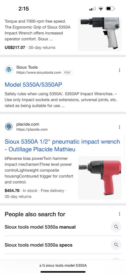 Sioux Tools 1/2” Pneumatic Impact Wrench with Friction Ring for Heavy-Duty Fastening