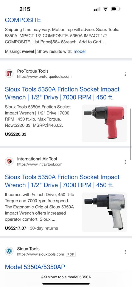 Sioux Tools 1/2” Pneumatic Impact Wrench with Friction Ring for Heavy-Duty Fastening