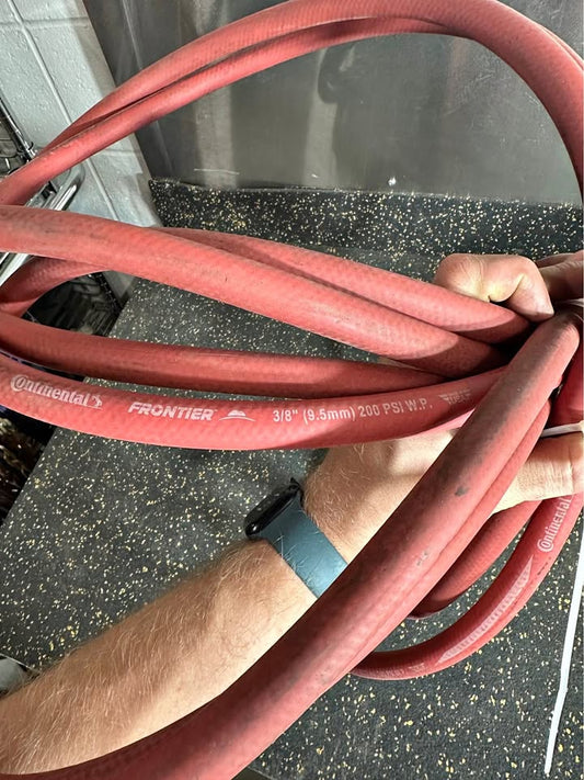 Continental 25 Foot 200 PSI 3/8” Rubber Air Hose with Male and Female Fittings