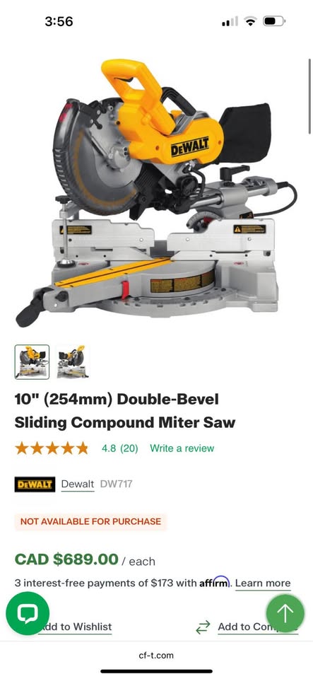 DeWalt 10" Double Bevel Sliding Compound Miter Saw with Wheel Stand