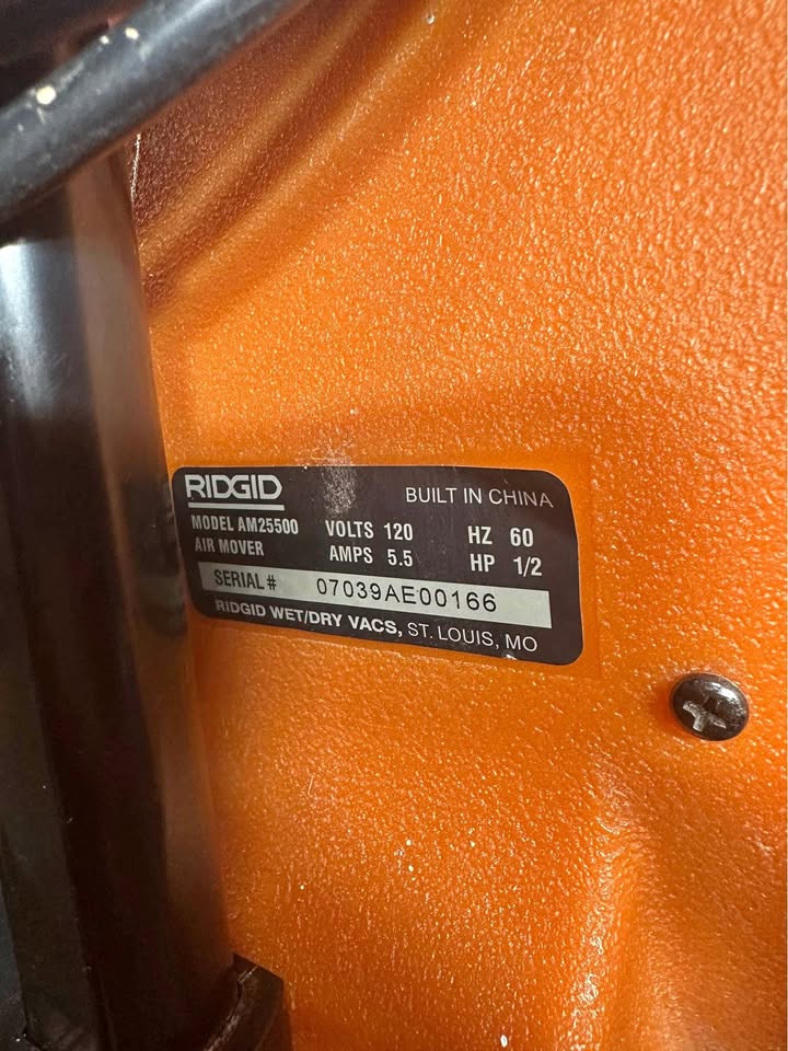 RIDGID Air Mover 1600 CFM Portable Floor Dryer & Blower Fan with Wheels
