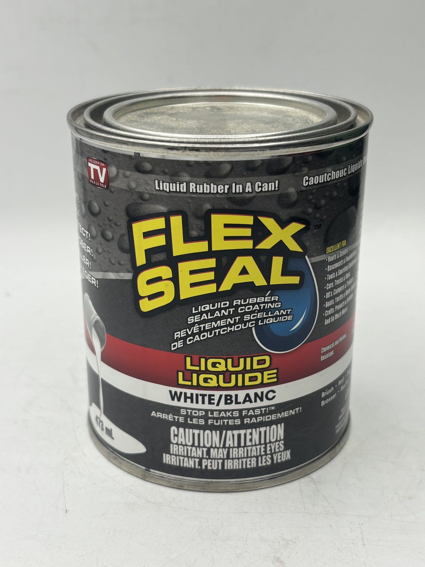 Flex Seal Liquid Rubber Sealant Coating – White – 16 oz (473 mL)