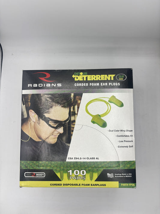 Radians Deterrent® FP35 Corded Foam Earplugs (100pcs)