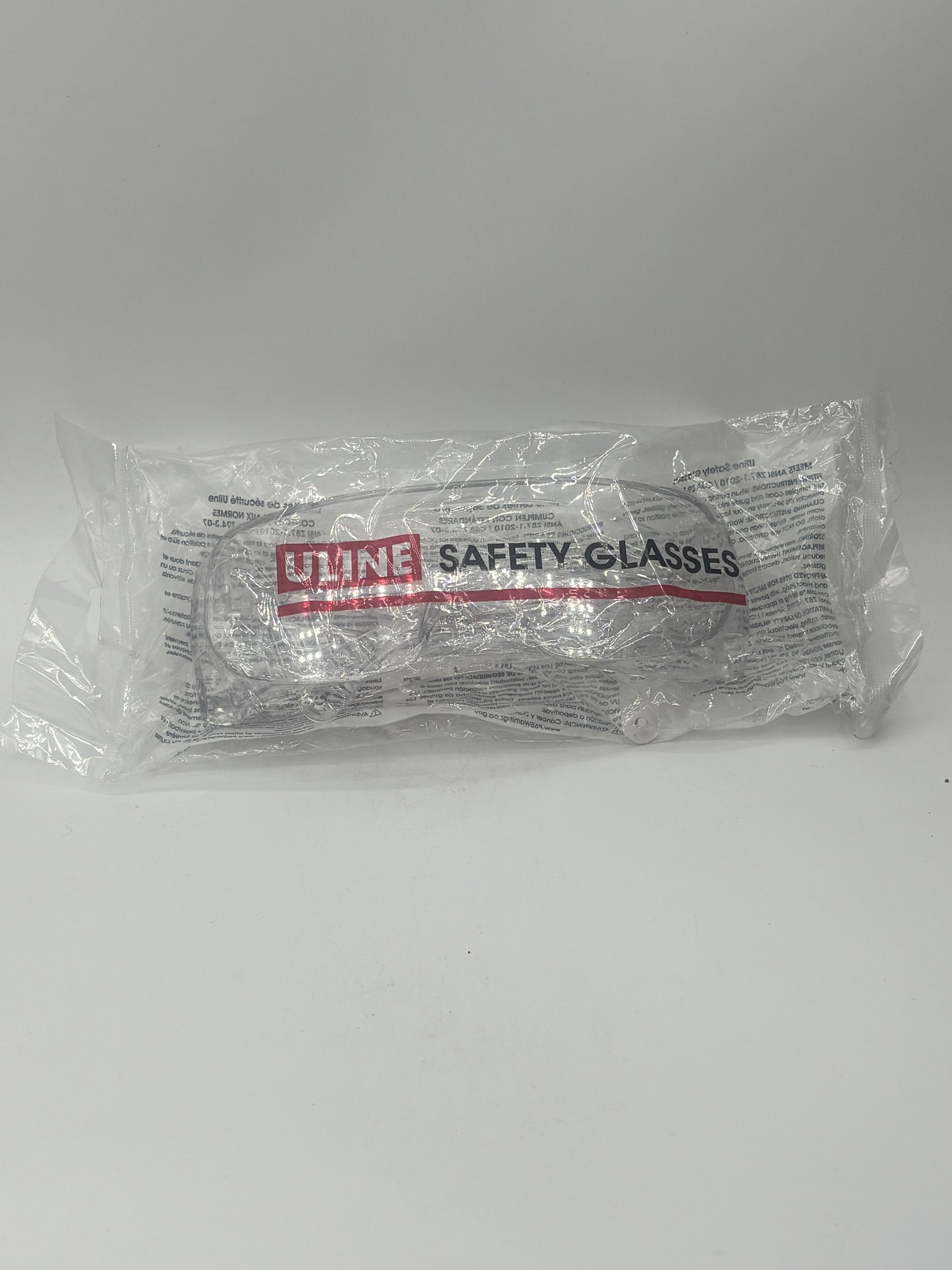 Uline Clear Over-the-Glass Safety Glasses ANSI Z87.1